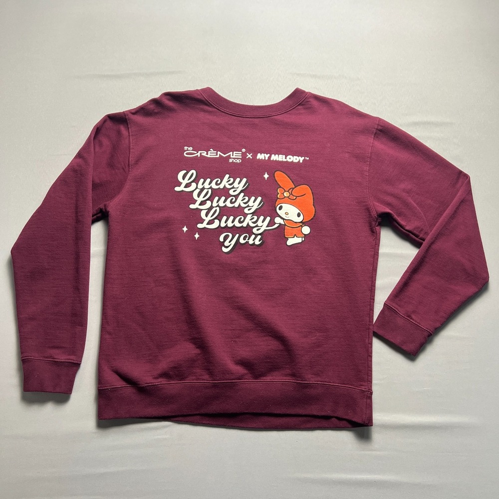 The Crème Shop X My Melody Sweatshirt Womens Large Maroon My Melody Sanrio Print